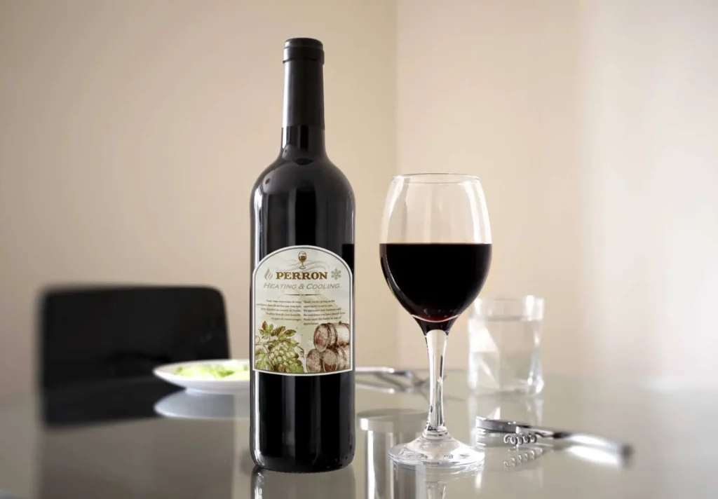 Perron Heating & Cooling : Wine Label