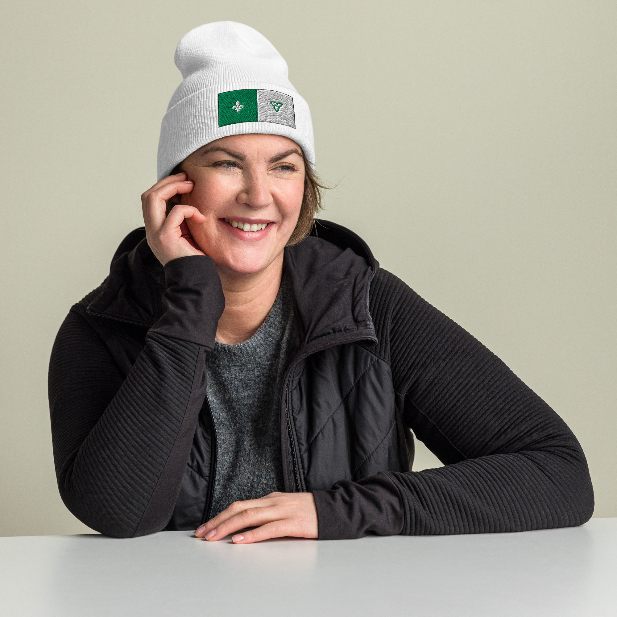Cuffed beanie white front 69b1c61e6ca0a.jpg