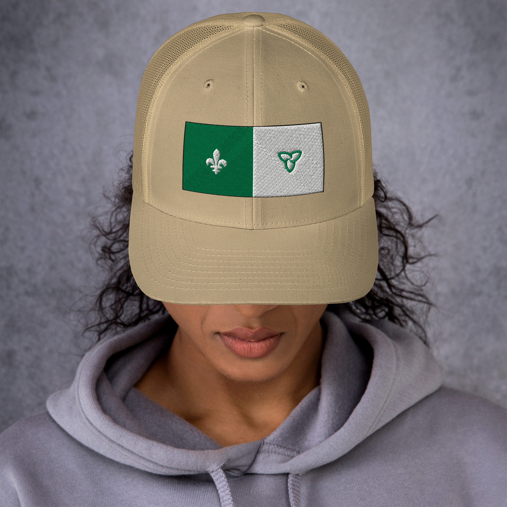 Retro trucker hat khaki front 69b1c8cead3e7.jpg