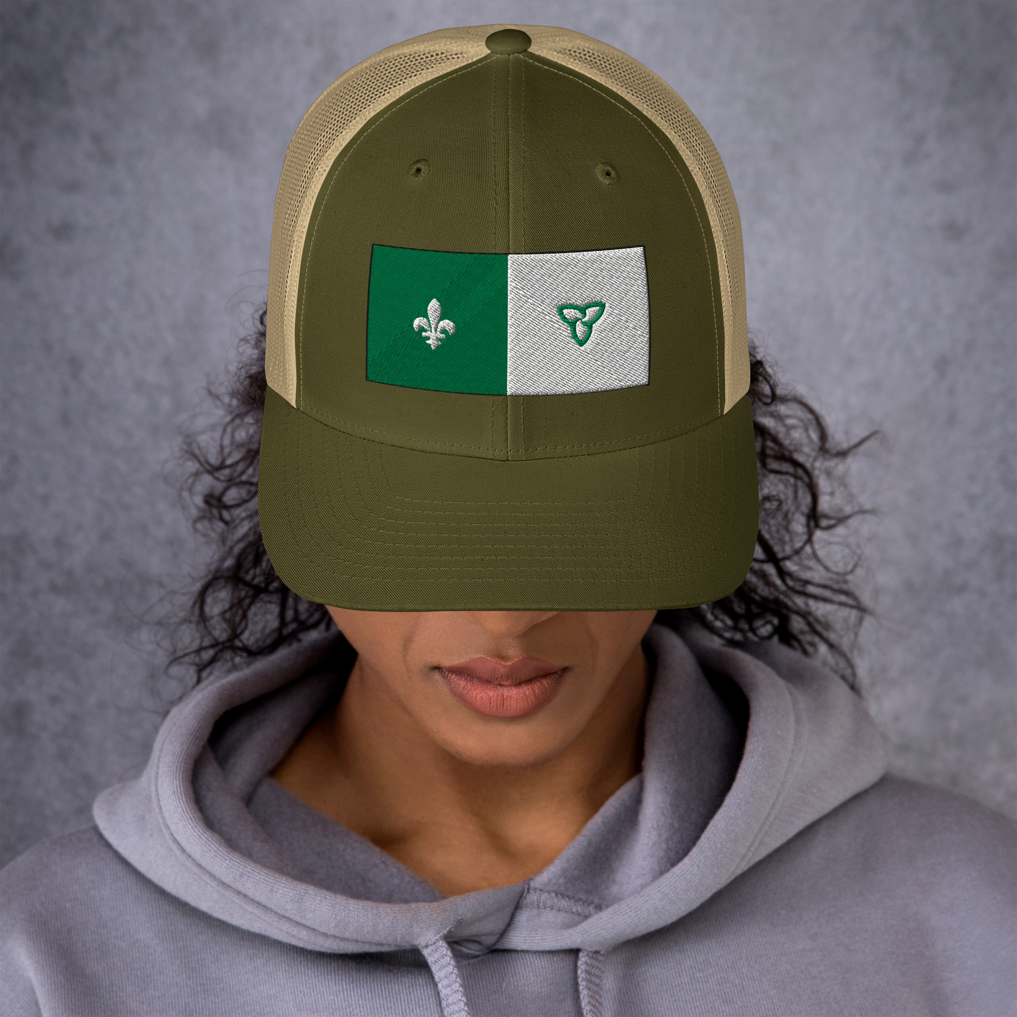 Retro trucker hat moss khaki front 69b1c8ceae08b.jpg