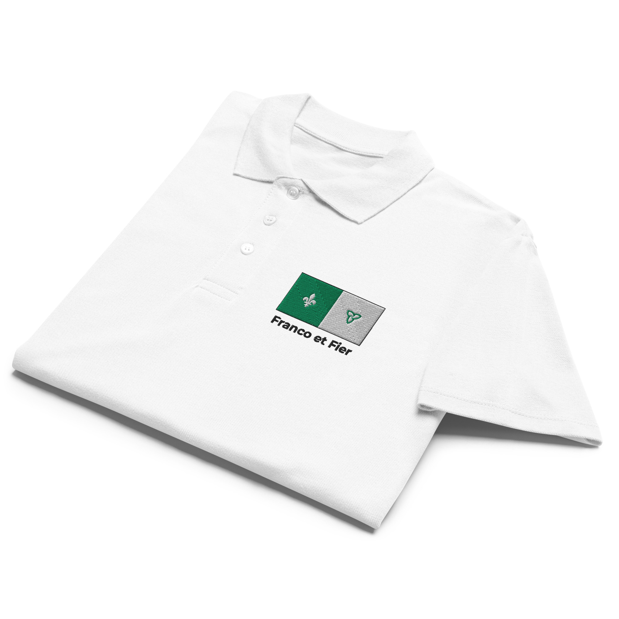 Unisex premium pique polo shirt white front 69b05bc2b5669.jpg